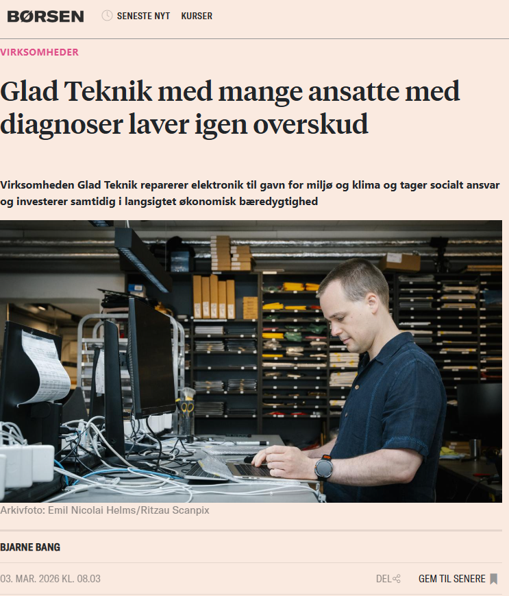 BØRSEN: Glad Teknik med mange ansatte med diagnoser laver igen overskud 1